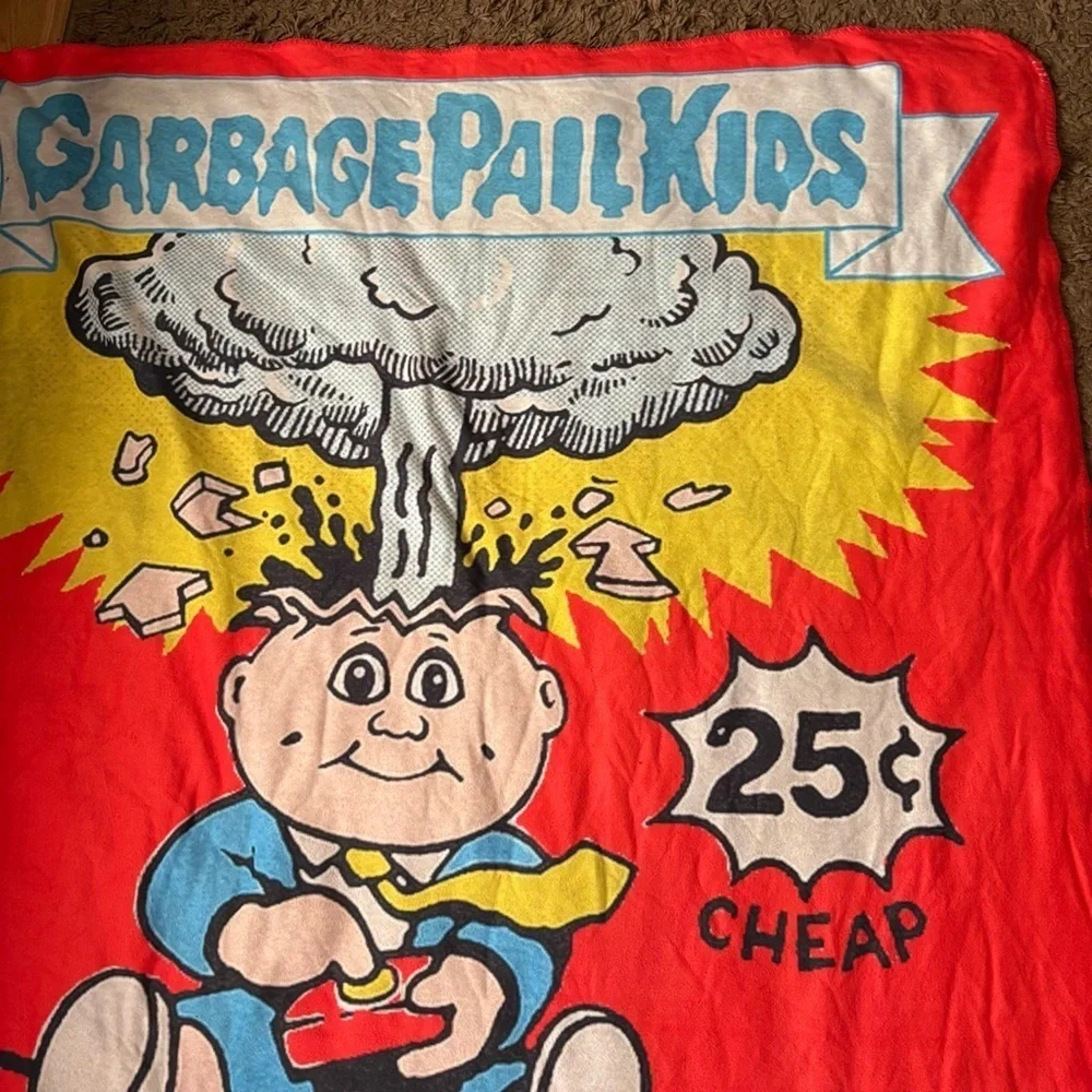 Garbage Pail Kids Blanket Fleece Red Vintage Inspired 80s 90s Card Nostalgic